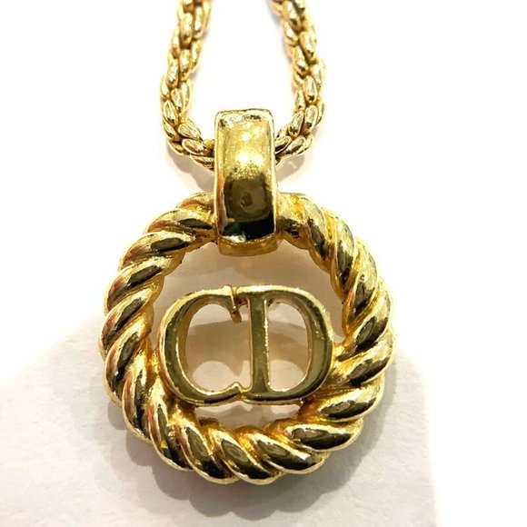 Christian Dior Gold GP Circle in Necklace, approx. 42cm, gold color KB-9751 - Picture 3 of 9